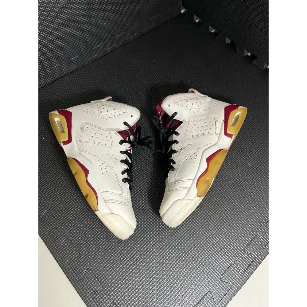 Nike‎ Air Jordan 6 VI Retro OG BG 2015 Size 5.5Y 836342 115 Off White/New Maroon